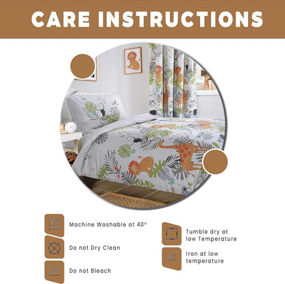 Kids Safari Duvet Cover Set Soft Lightweight Bedding Set with Pillowcase Printed Design OLIVIA ROCCO Kids Safari Duvet Cover Set