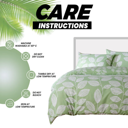 Leaves Printed Duvet Cover Set Reversible Pattern Quilt Bed Cover Sets with Pillowcase OLIVIA ROCCO Duvet Cover