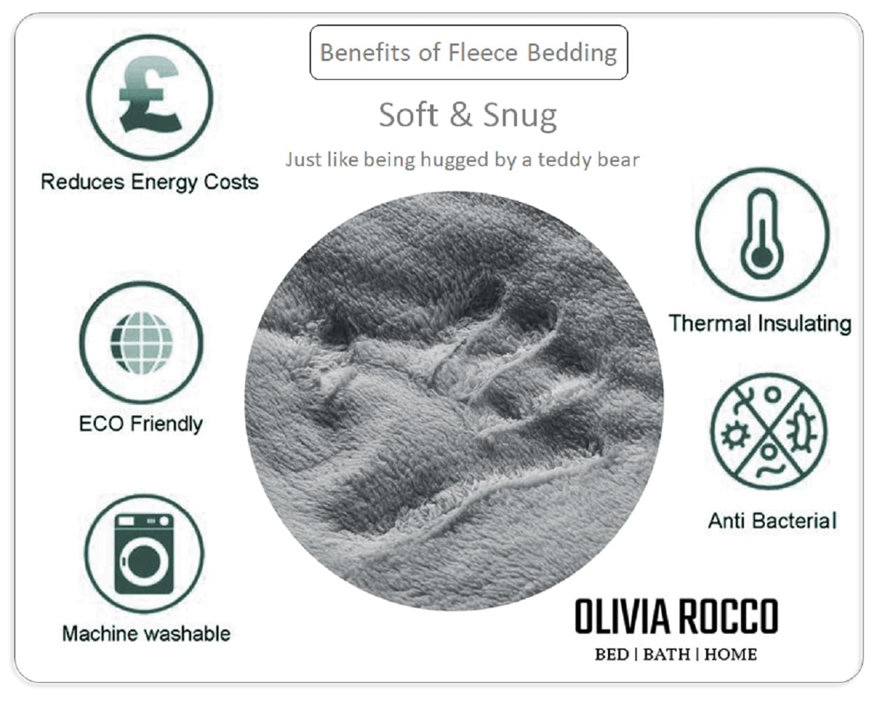 Leaf Print Teddy Fleece Duvet Set with Reversible Sherpa Fleece Ultra-Soft Winter Bedding for Single Double King Size Beds by OLIVIA ROCCO Duvet Cover