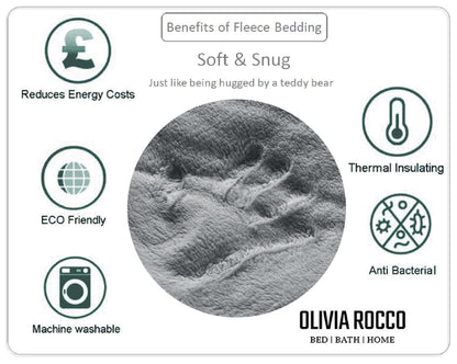 Leaf Print Teddy Fleece Duvet Set with Reversible Sherpa Fleece Ultra-Soft Winter Bedding for Single Double King Size Beds by OLIVIA ROCCO Duvet Cover