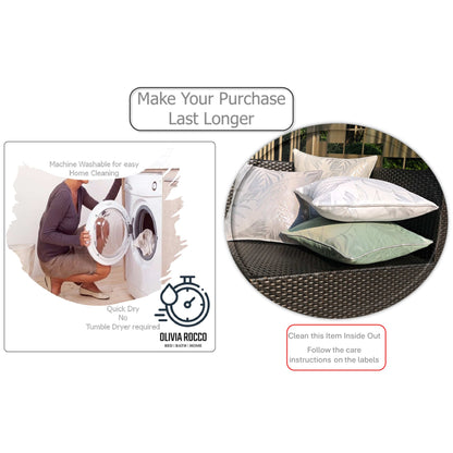 Leaf Sparkle 2 Pack Cushion Covers Leaf Sage Green Modern Decorative Throw Pillow Cases for Sofa or Bed by OLIVIA ROCCO 43x43cm / LEAF SAGE GREEN OLIVIA ROCCO Cushions