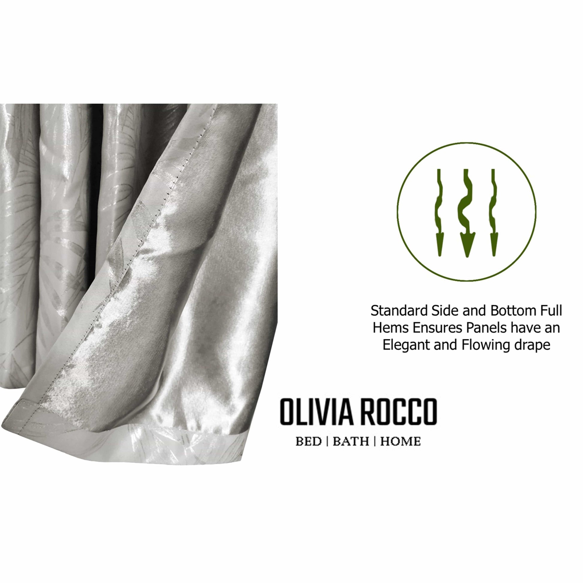 Leaf Sparkle Blackout Curtains Super Soft Thermal Insulated Eyelet Drapes for Living Room & Bedroom 2 Panels(Natural) OLIVIA ROCCO Curtain