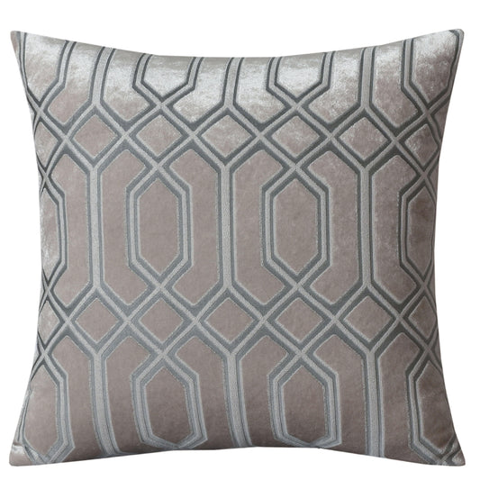 Luxe Geo Velvet Cushion Covers 2 Pack Champagne Geometric Decorative Cushions for Sofa Bed & Living Room by OLIVIA ROCCO 43x43cm / CHAMPAGNE Cushions