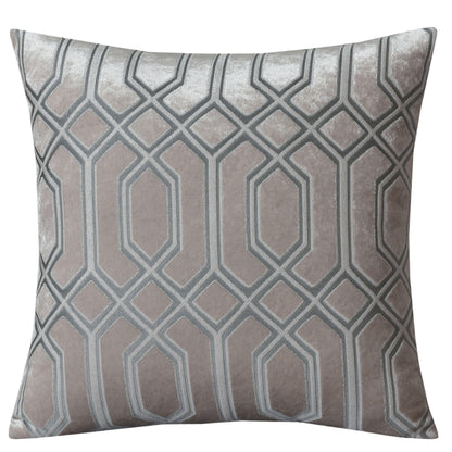 Luxe Geo Velvet Cushion Covers 2 Pack Champagne Geometric Decorative Cushions for Sofa Bed & Living Room by Olivia Rocco 43x43cm / Champagne OLIVIA ROCCO Cushions
