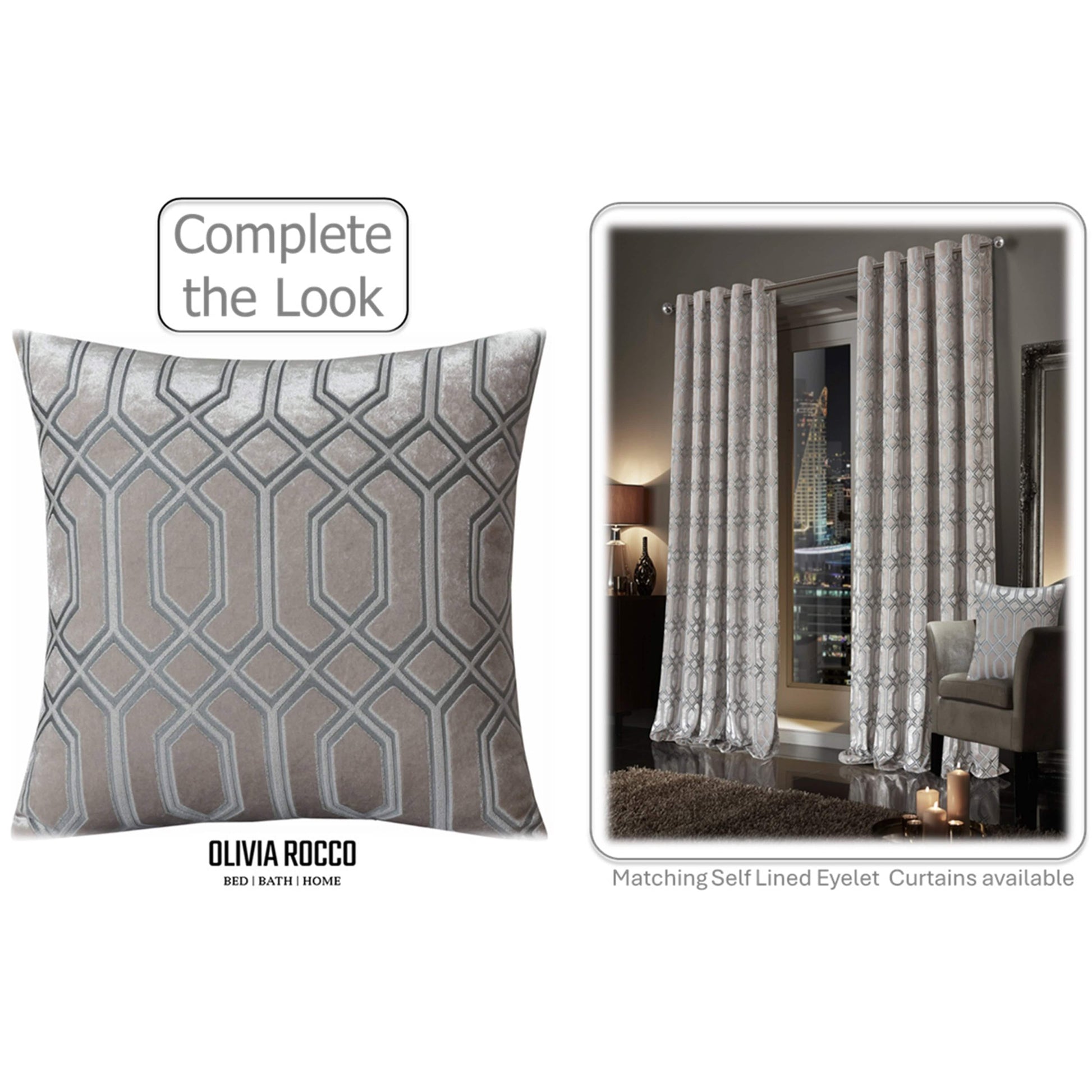 Luxe Geo Velvet Cushion Covers 2 Pack Champagne Geometric Decorative Cushions for Sofa Bed & Living Room by Olivia Rocco 43x43cm / Champagne OLIVIA ROCCO Cushions