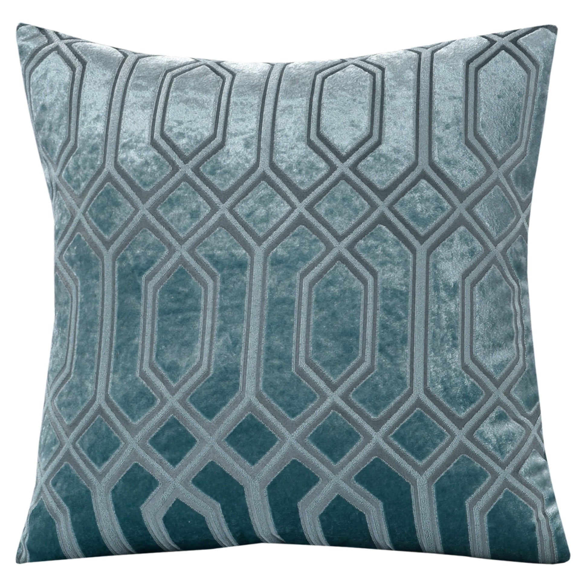 Luxe Geo Velvet Cushion Covers Pack Teal Geometric Decorative