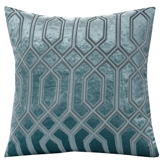 Luxe Geo Velvet Cushion Covers 2 Pack Teal Geometric Decorative Cushions for Sofa Bed & Living Room by OLIVIA ROCCO 43x43cm / TEAL Cushions