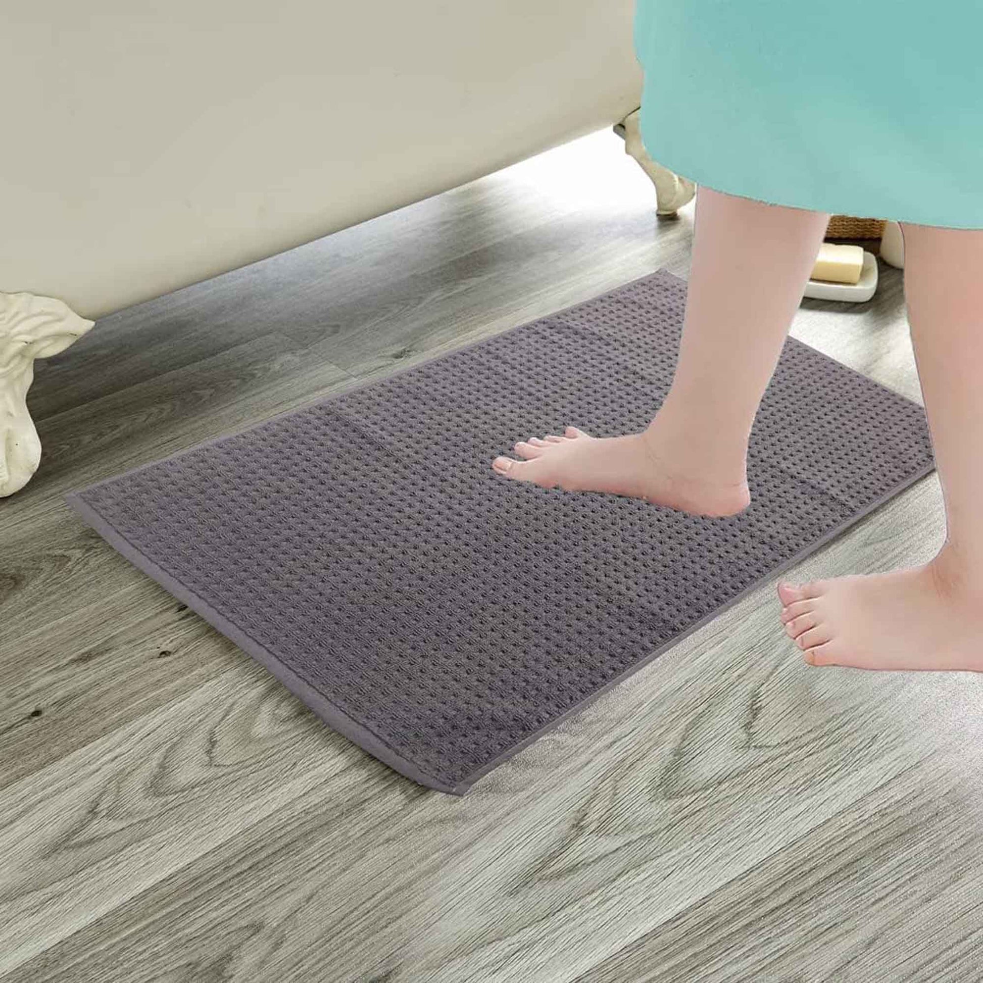 Luxe Pack of 3 Ultra-Soft Deep Cotton Pile Bathmats Handcrafted Eco-Friendly Absorbent Quick-Drying Premium Cotton Rug for Bathroom Decor by OLIVIA ROCCO Bath Mat