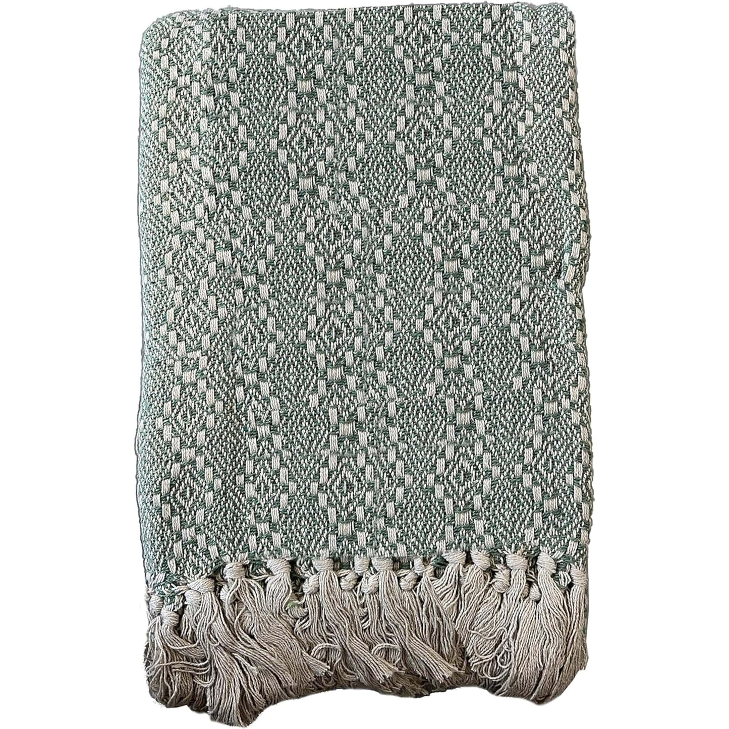 Marrakesh Eco-Friendly Super Soft Cotton Throws Lightweight Sustainable Recycled Cotton for Sofa Bed Chair Calming Colours By OLIVIA ROCCO Casablanca Sage Green / 127 x 152 cm Throw
