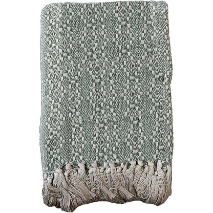 Marrakesh Eco-Friendly Super Soft Cotton Throws Lightweight Sustainable Recycled Cotton for Sofa Bed Chair Calming Colours By OLIVIA ROCCO Casablanca Sage Green / 127 x 152 cm Throw
