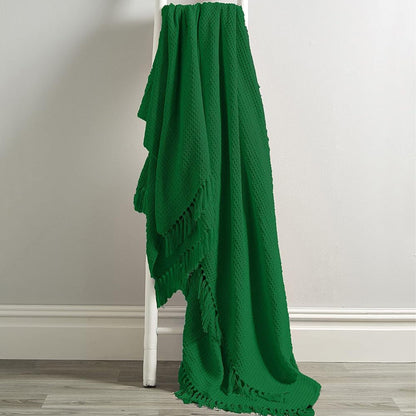 Marrakesh Eco-Friendly Super Soft Cotton Throws Lightweight Sustainable Recycled Cotton for Sofa Bed Chair Calming Colours By OLIVIA ROCCO Emerald Green / 127 x 152 cm Throw