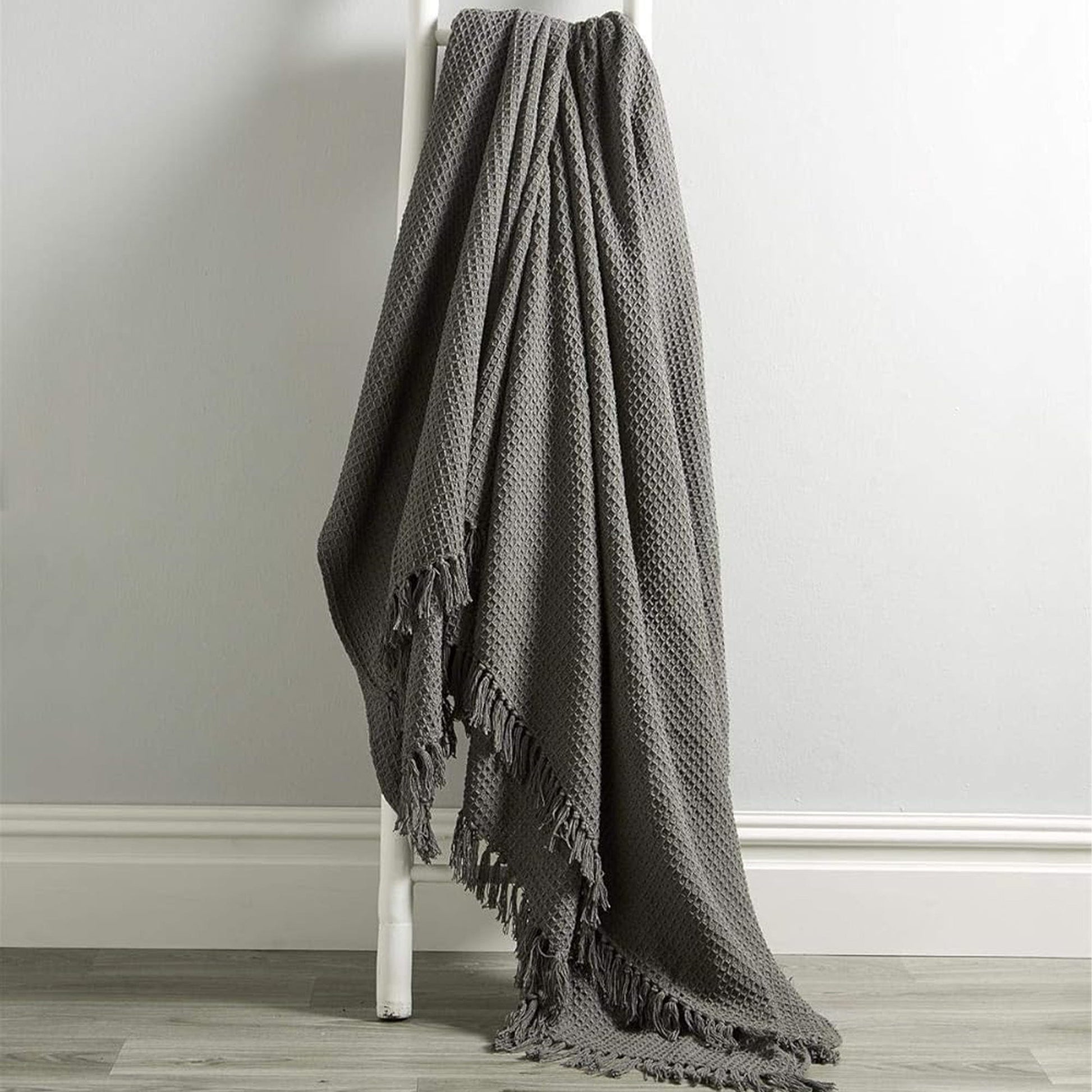 Marrakesh Eco-Friendly Super Soft Cotton Throws Lightweight Sustainable Recycled Cotton for Sofa Bed Chair Calming Colours By OLIVIA ROCCO Grey / 127 x 152 cm Throw