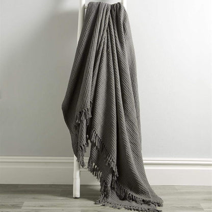 Marrakesh Eco-Friendly Super Soft Cotton Throws Lightweight Sustainable Recycled Cotton for Sofa Bed Chair Calming Colours By OLIVIA ROCCO Grey / 127 x 152 cm Throw