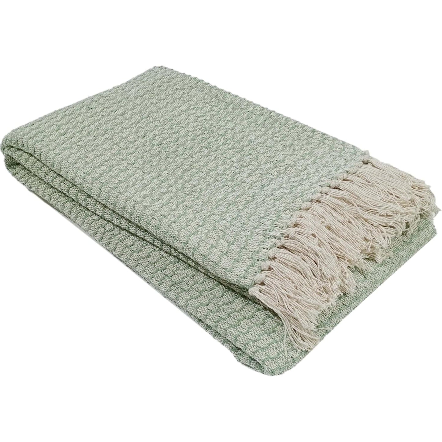 Marrakesh Eco-Friendly Super Soft Cotton Throws Lightweight Sustainable Recycled Cotton for Sofa Bed Chair Calming Colours By OLIVIA ROCCO Marrakesh Sage Green / 127 x 152 cm Throw