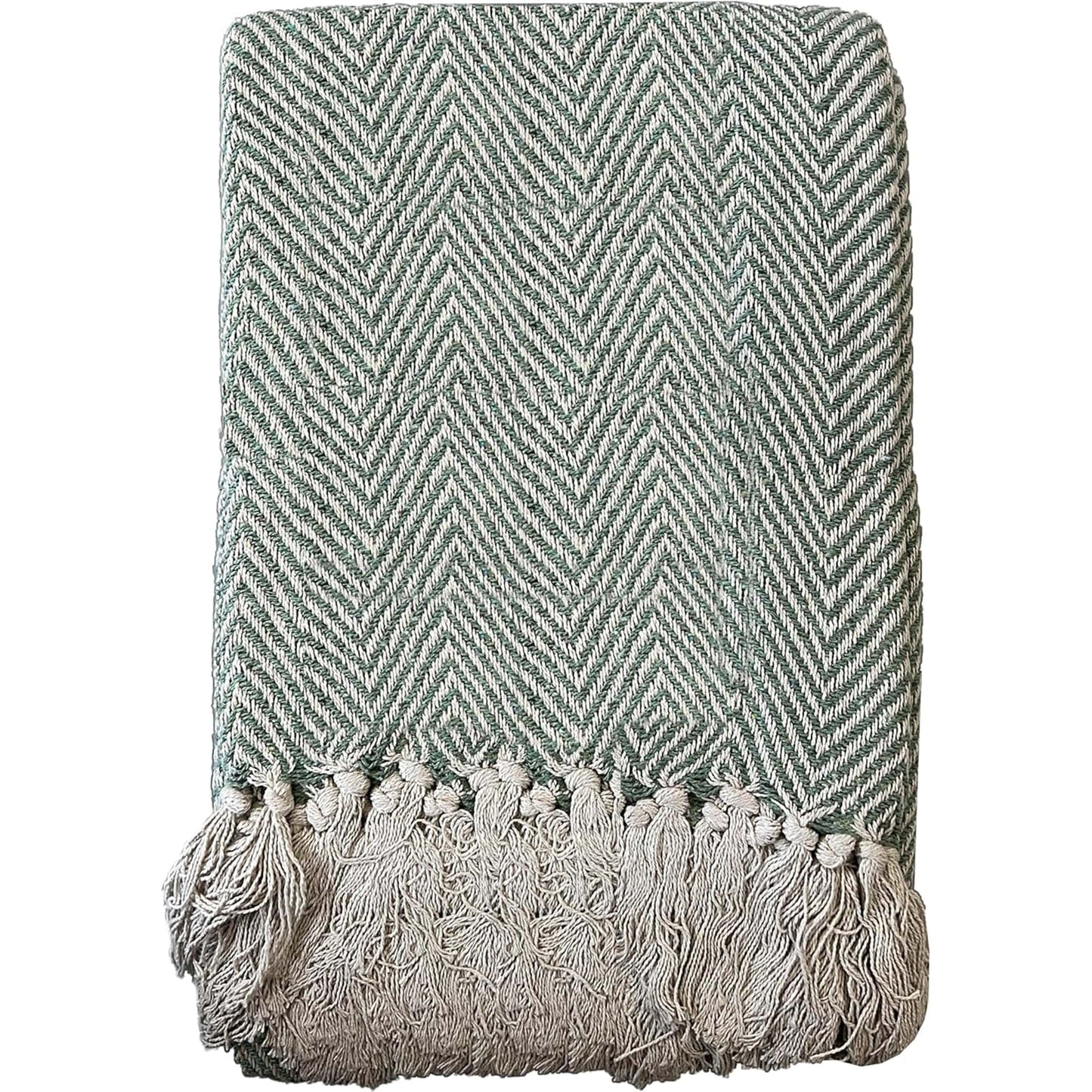 Marrakesh Eco-Friendly Super Soft Cotton Throws Lightweight Sustainable Recycled Cotton for Sofa Bed Chair Calming Colours By OLIVIA ROCCO Tangier Sage Green / 127 x 152 cm Throw