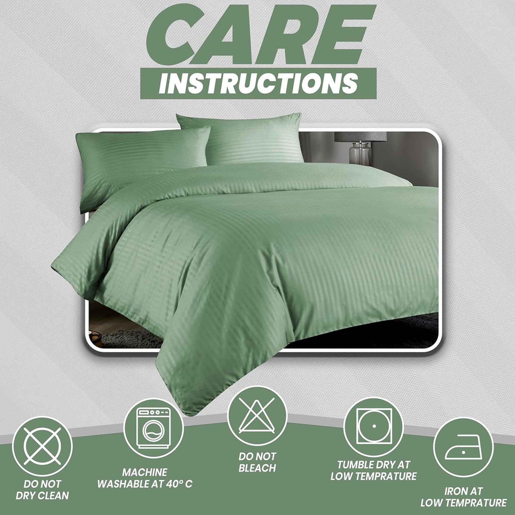Mayfair Stripe Elegant Reversible Satin Duvet Cover Set with Comforter Multiple Sizes & Colours Luxurious Bedding Collection by OLIVIA ROCCO Duvet Cover