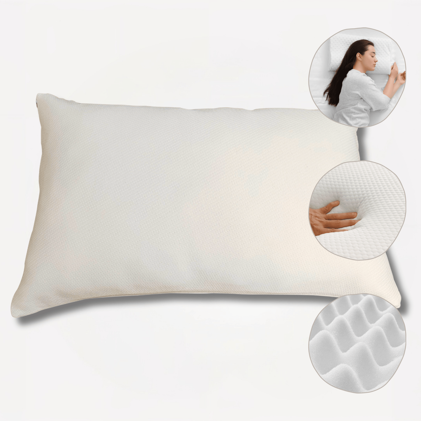 Memory Foam Pillow Medium Luxury Premium Fibre Filling for Superior Comfort and Support by OLIVIA ROCCO 50x75CM Pillows