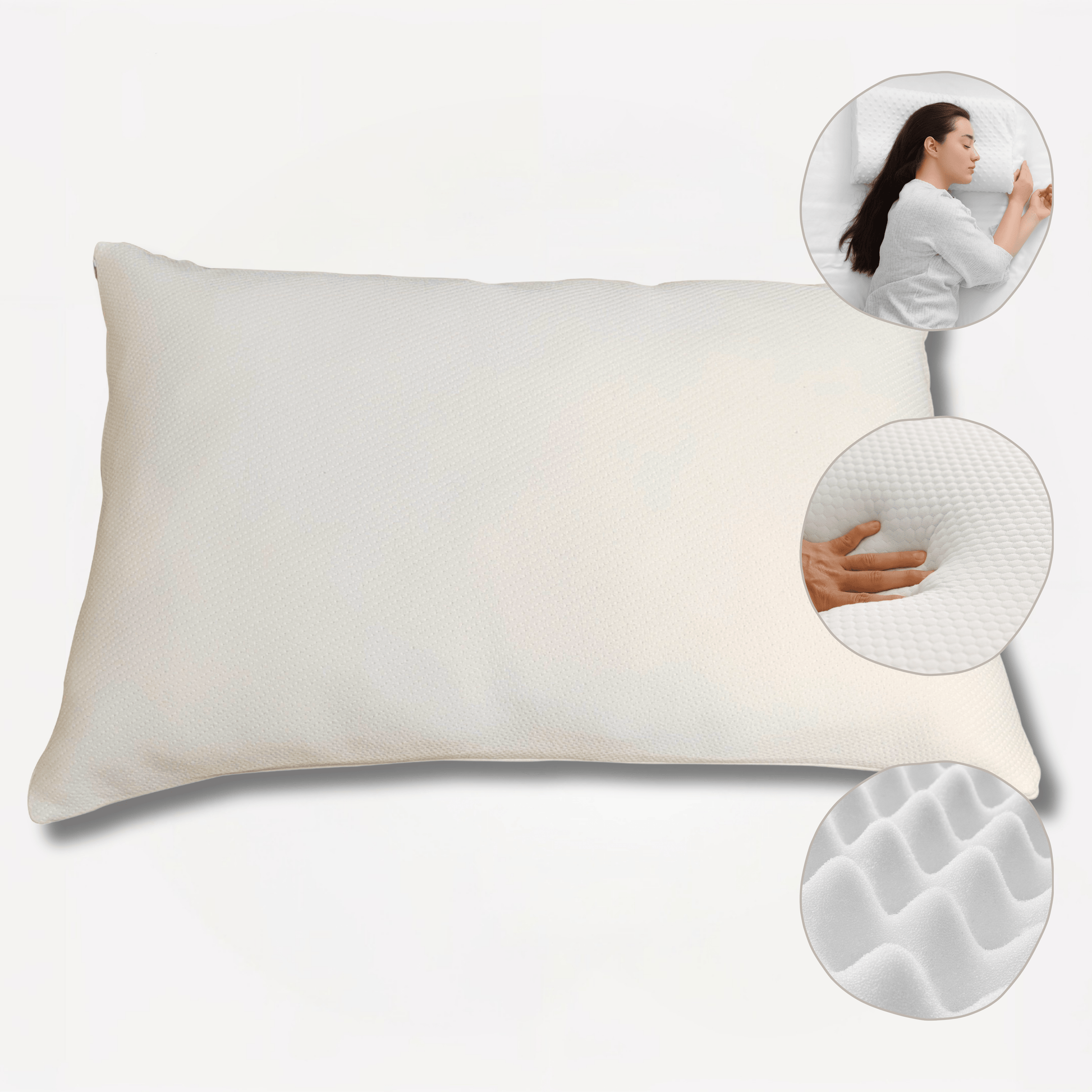 Memory Foam Pillow Medium Luxury Premium Fibre Filling for Superior Comfort and Support by OLIVIA ROCCO 50x75CM Pillows