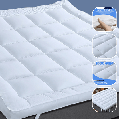 Microfibre Mattress Topper Heavy Fill Extra Deep Super Soft Anti-Allergy Bed Topper for Ultimate Comfort by OLIVIA ROCCO Mattress Topper