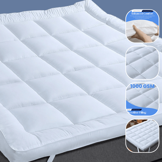 Microfibre Mattress Topper Heavy Fill Extra Deep Super Soft Anti-Allergy Bed Topper for Ultimate Comfort by OLIVIA ROCCO Mattress Topper