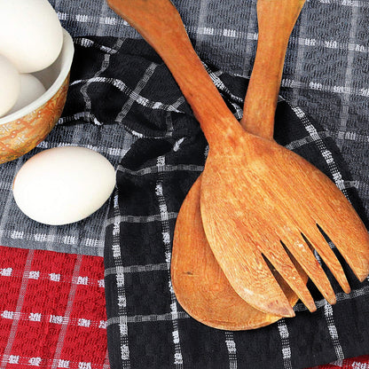 Mono Check Tea Towels 100% Soft Cotton Kitchen Dish Bar Towel Super Absorbent Quick Drying Cloths by Olivia Rocco Tea Towel