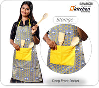 Kitchen Sets Apron Double Oven Gloves Towel Set Heat Resistant Oven Mitts Pot Holder for Home Kitchen Baking and Cooking Pack of 5 by OLIVIA ROCCO Apron