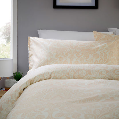 OLIVIA ROCCO Aria Natural Printed Reversible Duvet Cover Set Quilted Polyester Blend with Button Closure Single Double King Size Duvet Cover