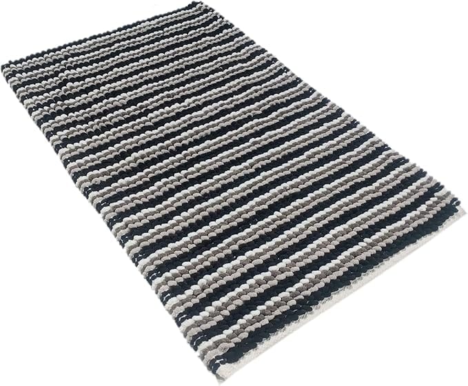 2 Piece Amalfi Super Soft Absorbent Bath Mat Set Jumbo Plush Cotton Pedestal Bath Rug with Modern Design for Bathroom OLIVIA ROCCO Bath Mat