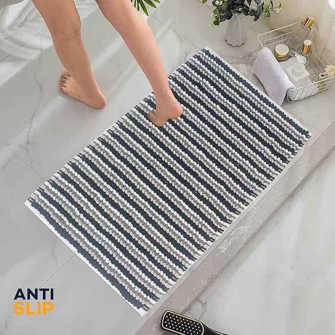 2 Piece Amalfi Super Soft Absorbent Bath Mat Set Jumbo Plush Cotton Pedestal Bath Rug with Modern Design for Bathroom OLIVIA ROCCO Bath Mat