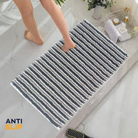 2 Piece Amalfi Super Soft Absorbent Bath Mat Set Jumbo Plush Cotton Pedestal Bath Rug with Modern Design for Bathroom OLIVIA ROCCO Bath Mat