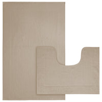2 Piece Monaco Non Slip Bath Mat and Pedestal Set Water Absorbent Bathroom Rug Set 100 Percent Cotton Mats for Safety and Comfort by OLIVIA ROCCO MINK Bath Mat