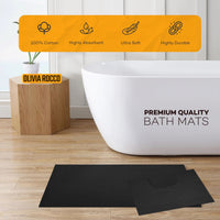 2 Piece Monaco Non Slip Bath Mat and Pedestal Set Water Absorbent Bathroom Rug Set 100 Percent Cotton Mats for Safety and Comfort by OLIVIA ROCCO Bath Mat