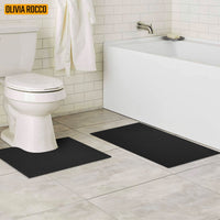 2 Piece Monaco Non Slip Bath Mat and Pedestal Set Water Absorbent Bathroom Rug Set 100 Percent Cotton Mats for Safety and Comfort by OLIVIA ROCCO Bath Mat