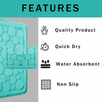 Cali Bubbles 2 Piece Duck Egg Bath Mat & Pedestal Set Non-Slip Soft & Absorbent Bathroom Mats for Comfort & Safety by OLIVIA ROCCO DUCK EGG Bath Mat