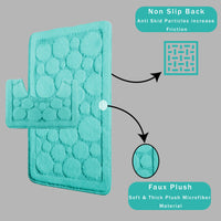 Cali Bubbles 2 Piece Duck Egg Bath Mat & Pedestal Set Non-Slip Soft & Absorbent Bathroom Mats for Comfort & Safety by OLIVIA ROCCO DUCK EGG Bath Mat