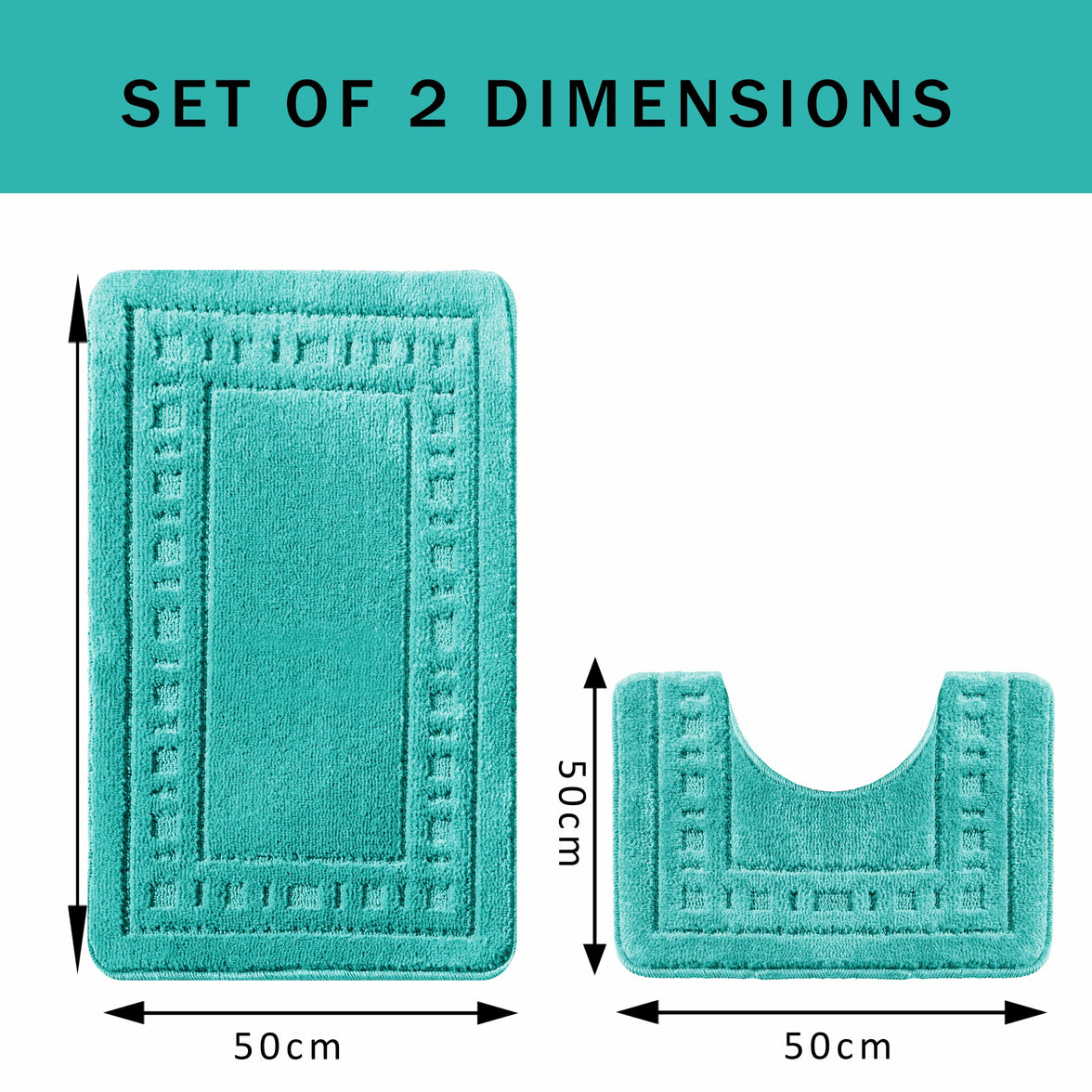 Miami 2 Piece Duck Egg Bath Mat & Pedestal Set Non-Slip Soft & Absorbent Bathroom Mat Set for Comfort & Safety by OLIVIA ROCCO DUCK EGG Bath Mat
