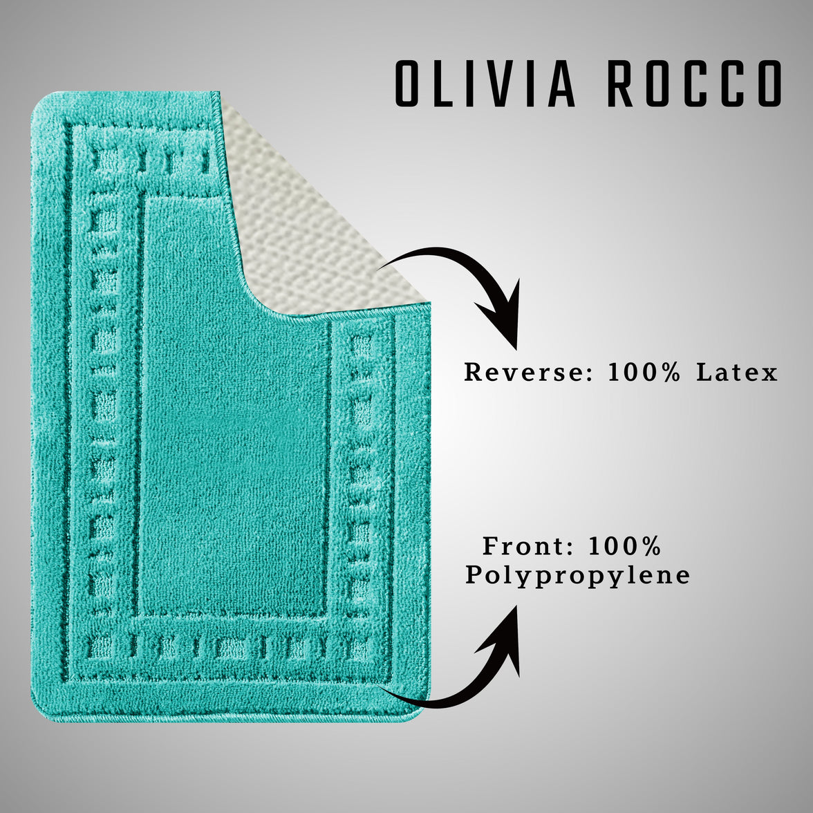 Miami 2 Piece Duck Egg Bath Mat & Pedestal Set Non-Slip Soft & Absorbent Bathroom Mat Set for Comfort & Safety by OLIVIA ROCCO DUCK EGG Bath Mat