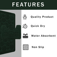Cali Bubbles 2 Piece Emerald Green Bath Mat & Pedestal Set Non-Slip Soft & Absorbent Bathroom Mats for Comfort & Safety by OLIVIA ROCCO EMERALD GREEN Bath Mat