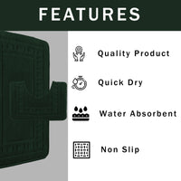 Miami 2 Piece Emerald Green Bath Mat & Pedestal Set Non-Slip Soft & Absorbent Bathroom Mat Set for Comfort & Safety by OLIVIA ROCCO EMERALD GREEN Bath Mat