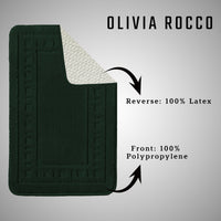 Miami 2 Piece Emerald Green Bath Mat & Pedestal Set Non-Slip Soft & Absorbent Bathroom Mat Set for Comfort & Safety by OLIVIA ROCCO EMERALD GREEN Bath Mat