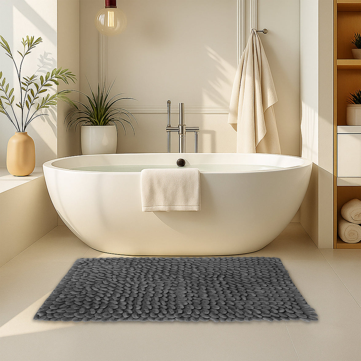 Jumbo Loop Bath Mat Non Slip Water Absorbent Rug for Shower & Toilet Large Size Floor Mats by OLIVIA ROCCO Bath Mat