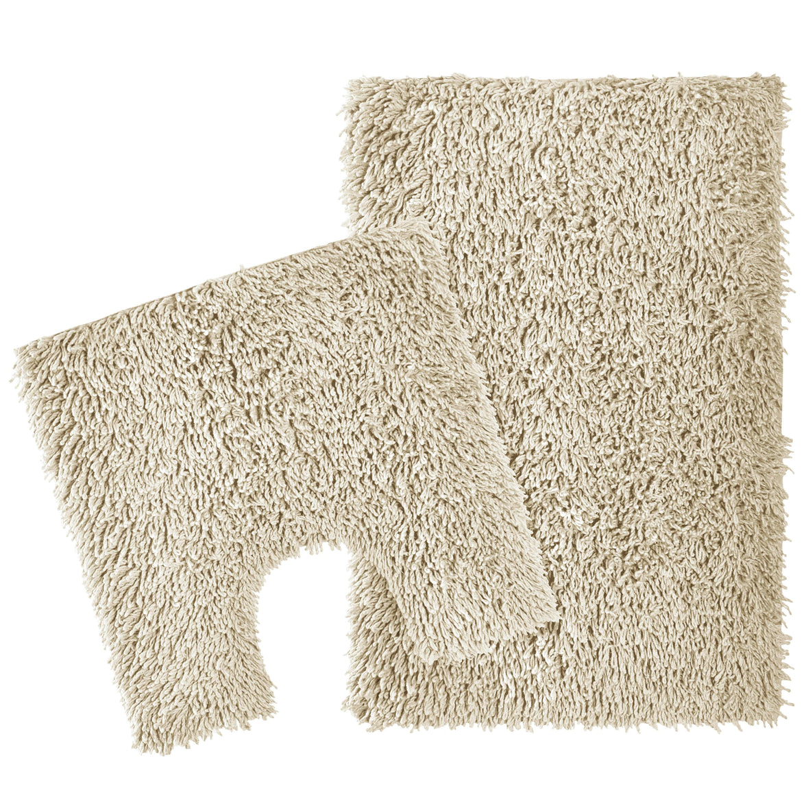 Como 2 Piece Natural Bath Mat & Pedestal Set Non-Slip Super Absorbent Cotton Bathroom Mats by OLIVIA ROCCO NATURAL Bath Mat