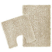 Como 2 Piece Natural Bath Mat & Pedestal Set Non-Slip Super Absorbent Cotton Bathroom Mats by OLIVIA ROCCO NATURAL Bath Mat