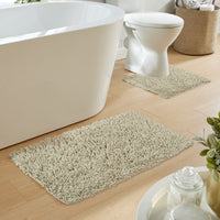 Como 2 Piece Natural Bath Mat & Pedestal Set Non-Slip Super Absorbent Cotton Bathroom Mats by OLIVIA ROCCO NATURAL Bath Mat
