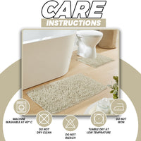 Como 2 Piece Natural Bath Mat & Pedestal Set Non-Slip Super Absorbent Cotton Bathroom Mats by OLIVIA ROCCO NATURAL Bath Mat