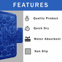 Cali Bubbles 2 Piece Royal Blue Bath Mat & Pedestal Set Non-Slip Soft & Absorbent Bathroom Mats for Comfort & Safety by OLIVIA ROCCO ROYAL BLUE Bath Mat