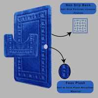 Miami 2 Piece Royal Blue Bath Mat & Pedestal Set Non-Slip Soft & Absorbent Bathroom Mat Set for Comfort & Safety by OLIVIA ROCCO ROYAL BLUE Bath Mat