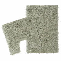Como 2 Piece Sage Green Bath Mat & Pedestal Set Non-Slip Super Absorbent Cotton Bathroom Mats by OLIVIA ROCCO SAGE GREEN Bath Mat