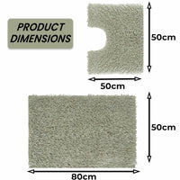 Como 2 Piece Sage Green Bath Mat & Pedestal Set Non-Slip Super Absorbent Cotton Bathroom Mats by OLIVIA ROCCO SAGE GREEN Bath Mat