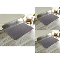 Luxe Pack of 3 Ultra-Soft Deep Cotton Pile Bathmats Handcrafted Eco-Friendly Absorbent Quick-Drying Premium Cotton Rug for Bathroom Decor by OLIVIA ROCCO CHARCOAL / 50 x 80 cm Bath Mat